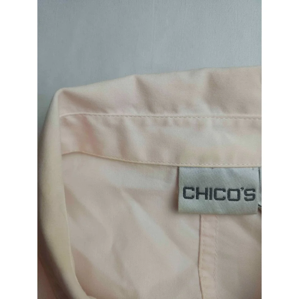 Chicos BUtton Up Womens Size 3 US 16 Pink Minimalist Office Classic Academia